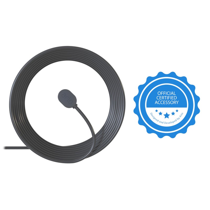 ARLO كابل شحن مغناطيسي خارجي من أرلو - ملحق معتمد من أرلو - 25 قدم، موصل مقاوم للعوامل الجوية، يعمل مع كاميرات أرلو برو 5S 2K، برو 4، برو 3، الترا 2، الترا، وكاميرات الفيضانات، أسود - VMA5601C - Image 5